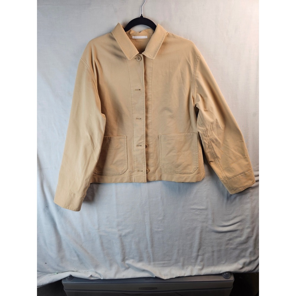 Uniqlo Mens Canvas Work Jacket Tan Beige Chore Coat Utility Jacket Large